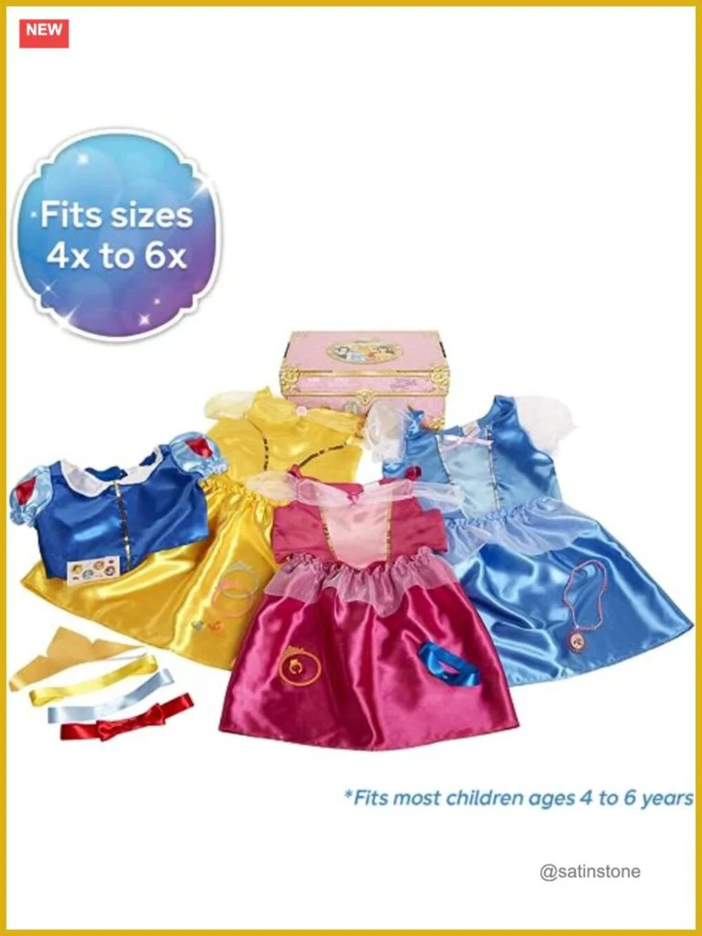 Disney Princess Deluxe 21-Piece Dress Up Trunk Costume Set Girls 4-6x